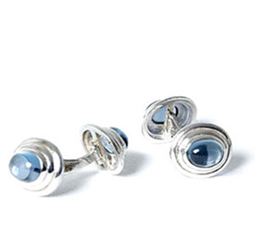 SilverCufflinksWithBlueTopaz