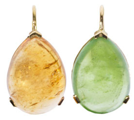 BoldCabochonEarringsWithPeridotAndCitrine