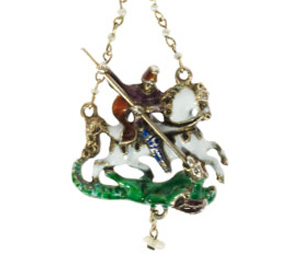 VintageSaintGeorgeWithTheDragonPendantI