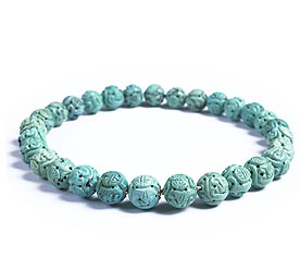 CarvedTurquoiseBeadNecklace